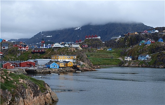 风景,城镇,南方,湾