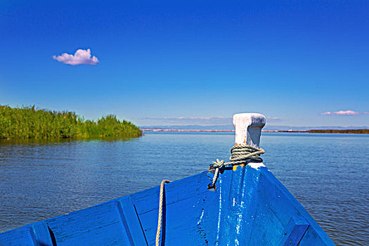 蓝色,船,航行,湖,瓦伦西亚