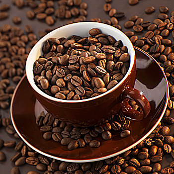 咖啡豆,咖啡杯