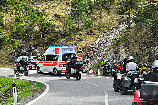 奥地利,提洛尔,山路,摩托车手,意外