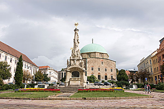 教堂,城市,清真寺,广场,匈牙利
