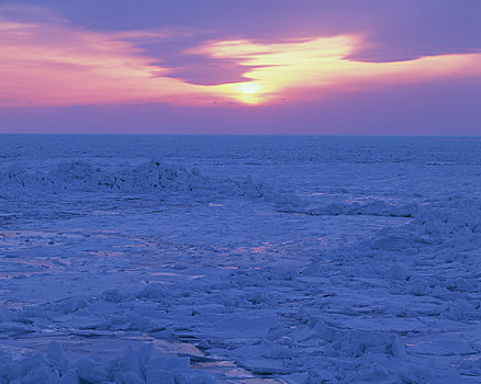 冰,晚间,风景