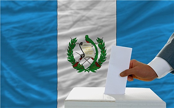 男人,投票,选举,危地马拉,正面,旗帜