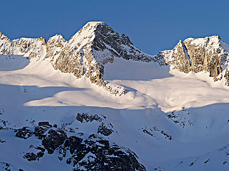 山脉,阿尔卑斯山,国家公园,陶安,冬天,遮盖,冰,雪,山,高耸,高处,冰河,奥地利