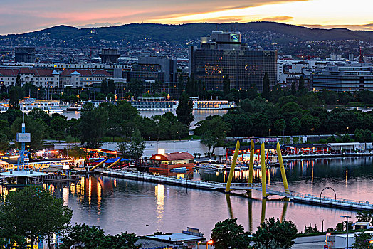 维也纳,多瑙河,新,娱乐,游船,奥地利