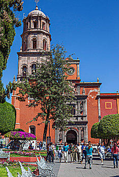 墨西哥州,克雷塔罗,旧金山,教堂,寺院,17世纪,巴洛克,花园