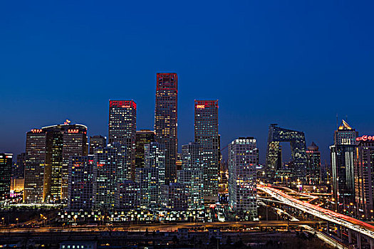 北京cbd地区夜景