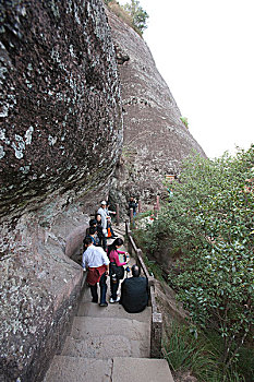 旅游,休息,叫,虎,石头,武夷山,山,福建,中国