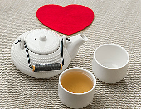 情人节,情侣,浪漫,茶具,红色,心形