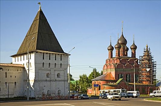 寺院,牢固,塔,教堂,雅罗斯拉夫尔,俄罗斯