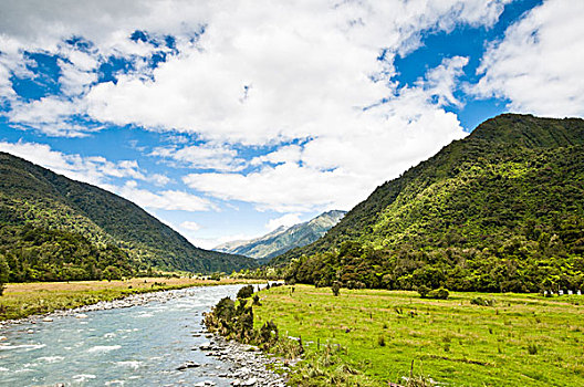 河,流动,山谷