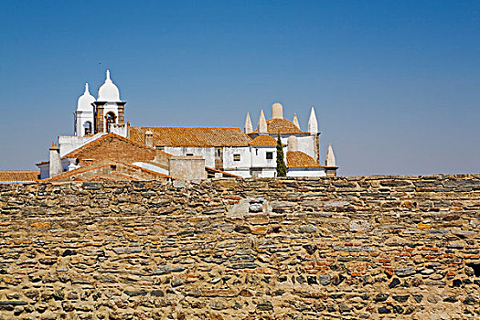赤陶,屋顶,教堂,室内,老,蒙萨拉什,葡萄牙