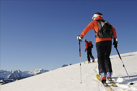 滑雪,攀登者,西部,阿尔卑斯山,伯尔尼,瑞士,欧洲