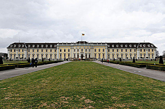 城堡,路德维希堡,宫殿,巴洛克,开花,巴登符腾堡,德国,欧洲