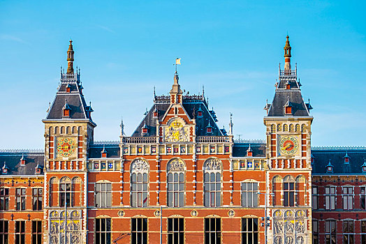 建筑,火车站,阿姆斯特丹,北荷兰,荷兰