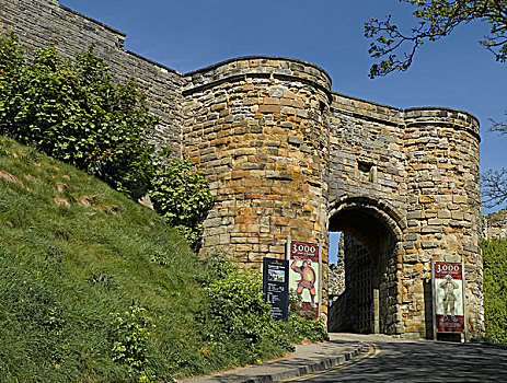 英格兰,北约克郡,斯卡伯勒,入口,城堡,12世纪,场所,铁器时代,堡垒