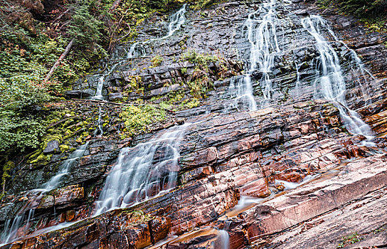瀑布,瓦特顿湖国家公园,艾伯塔省,加拿大,北美