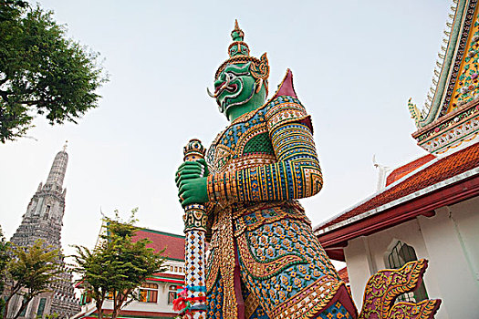 泰国,曼谷,郑王庙,雕塑,寺庙,黎明