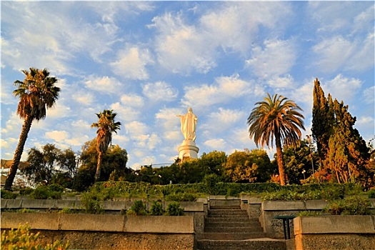 圣母玛利亚,雕塑,圣克里斯托瓦尔,圣地亚哥,智利