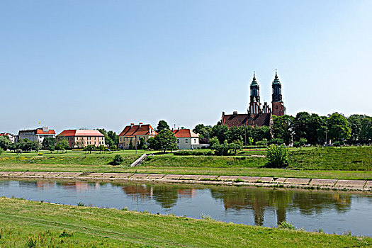 大教堂,河,波兰,欧洲