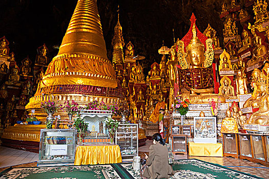 佛教,洞穴,宾德雅,缅甸
