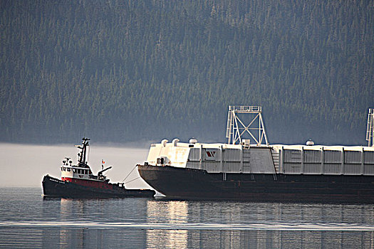 拖船,货物,驳船,铝,不列颠哥伦比亚省,加拿大