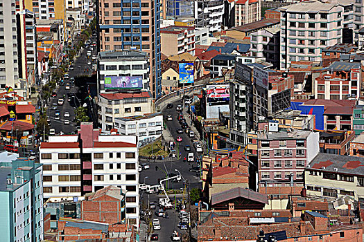 摩天大楼,街道,玻利维亚,南美