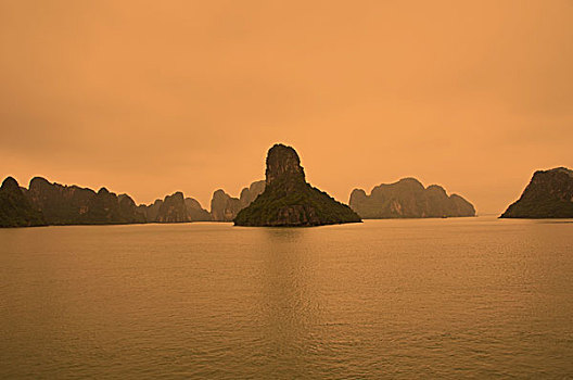 岩石构造,湾,下龙湾,越南