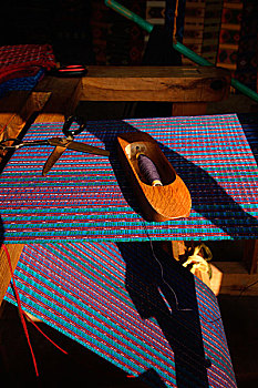 中美洲,危地马拉,布,传统方法,编织,织布机