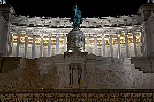 维克多艾曼纽二世纪念堂,维托里安诺,设计,墓地,未知,军人,夜晚,威尼斯广场,罗马,意大利,欧洲