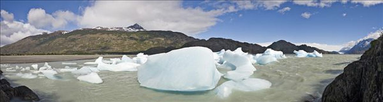 冰山,标识,灰色,托雷德裴恩国家公园,巴塔哥尼亚,智利,南美