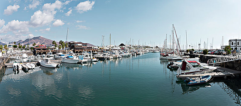 码头,普拉亚布兰卡,兰索罗特岛,西班牙,欧洲
