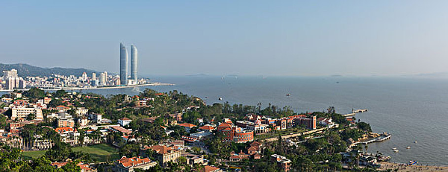 福建厦门鼓浪屿日光岩俯拍