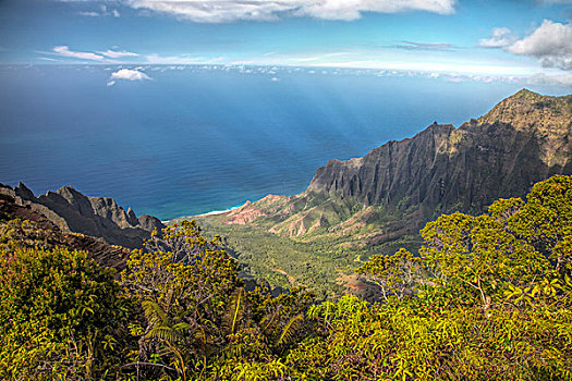 美国,毛伊岛,峡谷,俯瞰