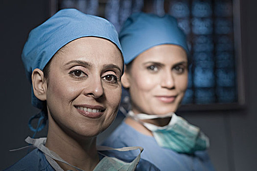肖像,两个,女性,外科,印度
