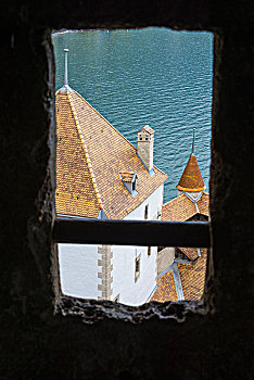 城堡,靠近,蒙特勒,日内瓦湖,沃州,瑞士