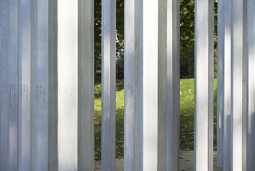 七月,纪念,海德公园,伦敦,英国,2009年,特写,展示,不锈钢,柱子,皇家,公园