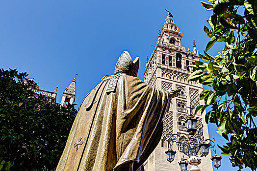 吉拉达,钟楼,尖顶,大教堂,塞维利亚,安达卢西亚,西班牙,欧洲