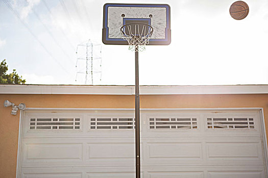 篮篮,球,户外,车库