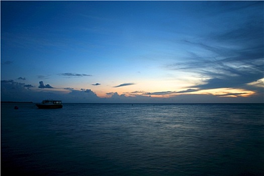 日落,印度洋