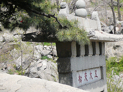 山东泰山风景区,石头上的书法艺术