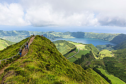 全景,火山口,湖,赛特港