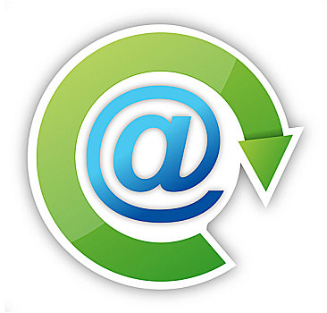电子邮件,象征,绿色,箭头,不干胶,上方