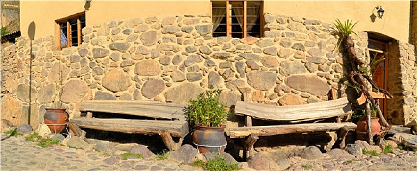 长木凳,印加,风格,家,欧兰塔坦伯,秘鲁
