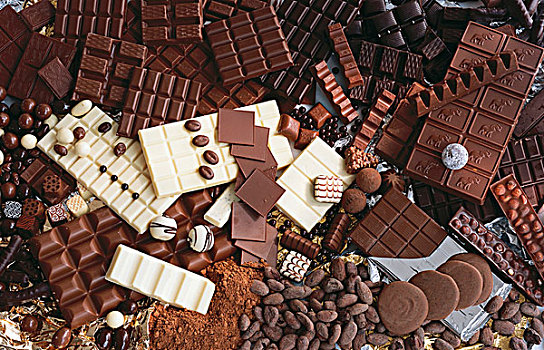 许多,不同,巧克力,可可粉