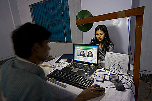 孟加拉,市民,选民,注册,给,市场,高中,中心,达卡,十二月,2007年
