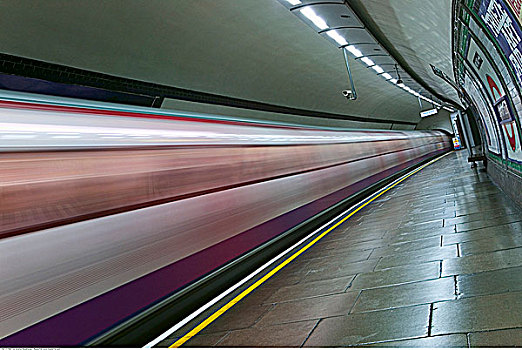 地铁,移动,空,站台,伦敦,英格兰