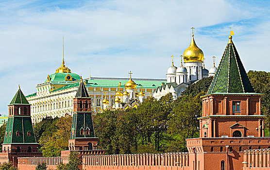 塔,莫斯科,克里姆林宫,宫殿,大教堂,天使长,圣母报喜大教堂,俄罗斯,欧洲