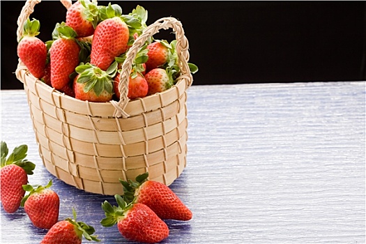 草莓,室内,篮子