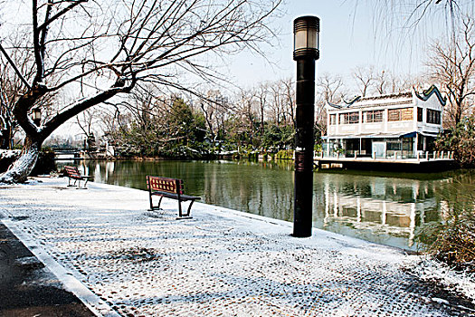 合肥包河公园的雪景